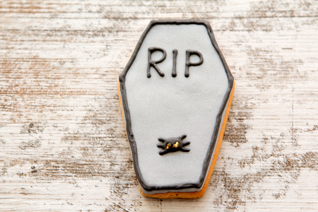 Halloween cookie with tomb shape. Sweet traditionの写真素材