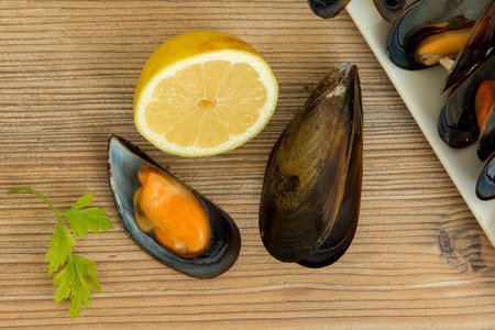 From the sea to the table. Delicious mussel dish