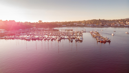 Aerial view spanish village in the north coastの写真素材