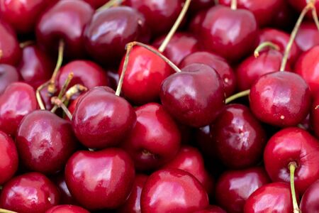 Sweet Cherries Background Full Frame Photo Stock