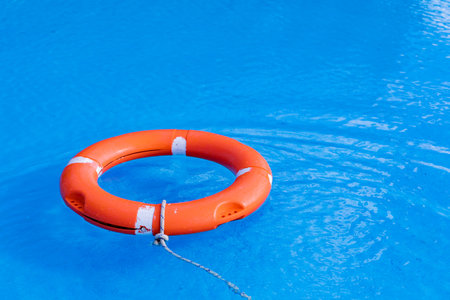 Colorful floats on a pool of crystal clear water