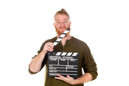 Redhead man isolated on a white backgroundの写真素材