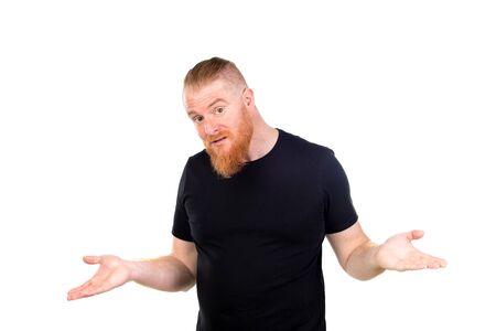 Redhead man isolated on a white backgroundの写真素材