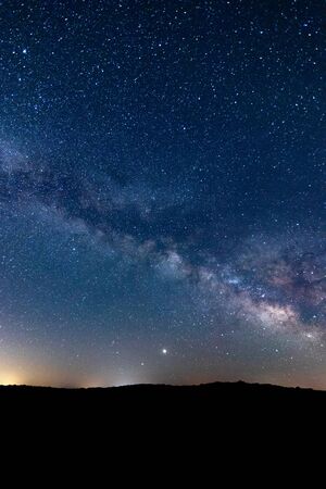 Fantastic starry sky and the milky wayの写真素材