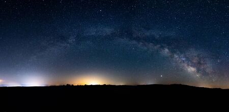 Fantastic starry sky and the milky wayの写真素材