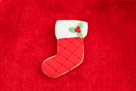 Christmas Cookies Xmas on a fur red background