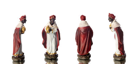 Balthazar, the third of the three wise men, isolated on white backgroundの写真素材