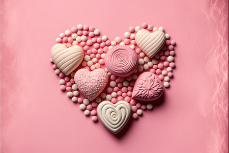 Chocolate Candy Heart Sweets. Valentine day gift. Generative AI