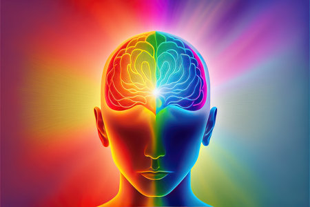 Human head and brain. Think concept. Neurological connections. Generative AI