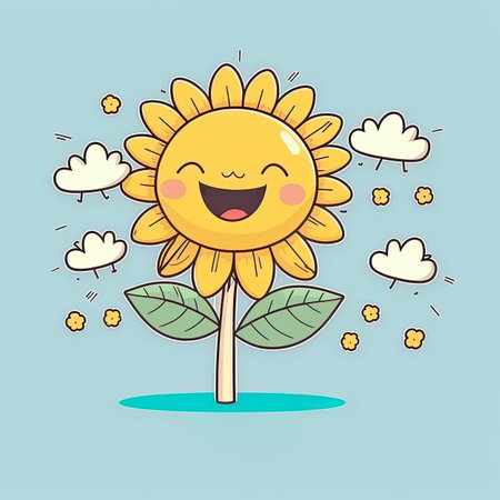 Colorful flower on a color background. Spring concept. Generative AIの写真素材