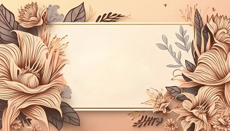 Happy Mother's Day greeting or birthday card with blossom flowers. Generative AIの写真素材