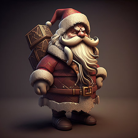 Santa Claus delivering presents at Christmas. Generative AIの写真素材