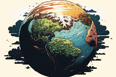 Earth's Day. Eco friendly concept. World environment day background. Save the earth. Generative AIの素材