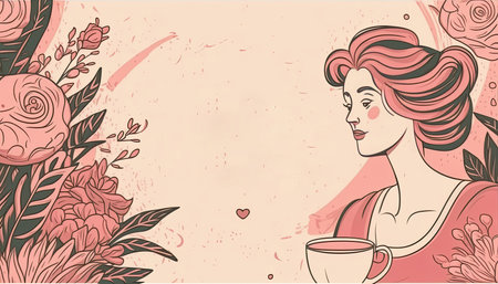 Happy Mother's Day greeting card with blossom flowers. Generative AIの素材