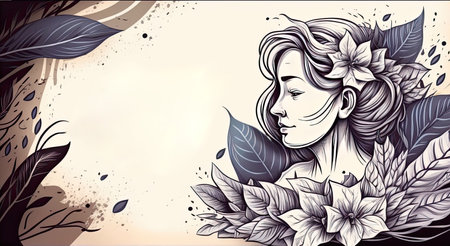 Happy Mother's Day greeting card with blossom flowers. Generative AIの素材