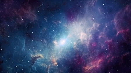 Stars in deep space surrounded by a nebula by generative AIの素材