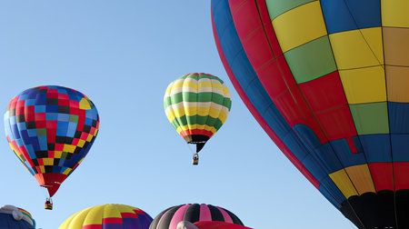 Illustration of hot air balloon festival banner by generative AIの素材