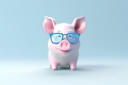 Cute baby animal wearing sunglasses on a colored background by generative AIの素材
