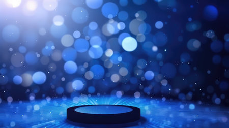 A glamorous background of blue bokeh perfect for awards and celebrations by generative AIの素材