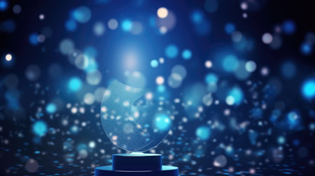 A glamorous background of blue bokeh perfect for awards and celebrations by generative AIの素材