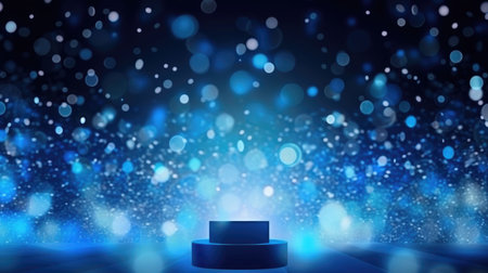 A glamorous background of blue bokeh perfect for awards and celebrations by generative AIの素材