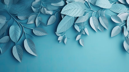 Monochromatic wallpaper with autumn leaves. Generative AIの素材