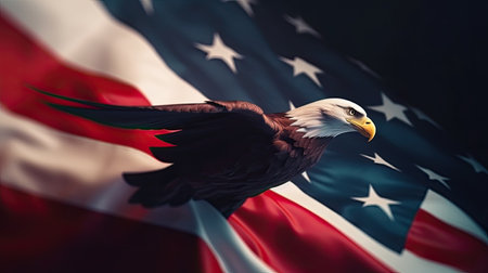 4th July. Independence day of United States of America. Generative AIの素材