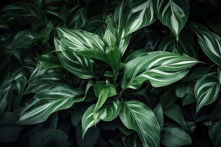 Verdant leaves mingling with white foliage, creating texture abundant backdrops. Generative AIの素材