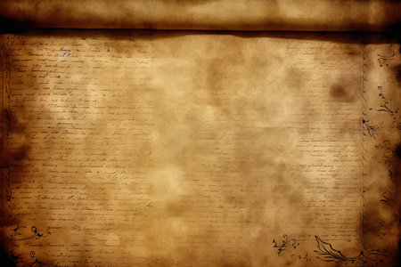 Old parchment paper sheet aged. Generative AIの素材