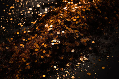Gold glittering star magic dust on background. Generative AIの素材