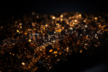 Gold glittering star magic dust on background. Generative AIの素材