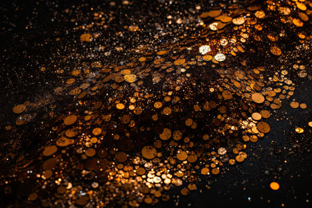 Gold glittering star magic dust on background. Generative AIの素材