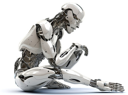 The future is already here. Humanized robot thinking. Generative AIの素材