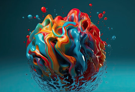 Abstract colorful paint graphic background. Generative AIの素材