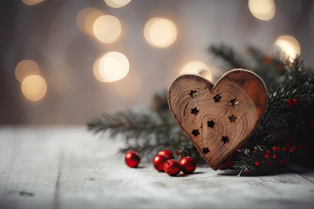 Nice heart symbolizing the love in the Christmas season. Generative AIの素材