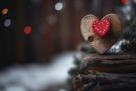 Nice heart symbolizing the love in the Christmas season. Generative AIの素材
