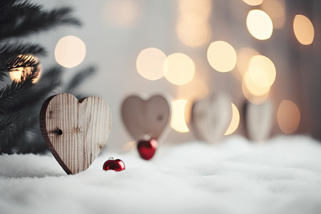 Nice heart symbolizing the love in the Christmas season. Generative AIの素材