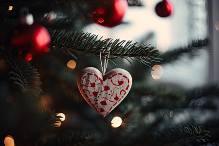 Nice heart symbolizing the love in the Christmas season. Generative AIの素材