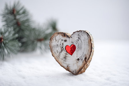 Nice heart symbolizing the love in the Christmas season. Generative AIの素材