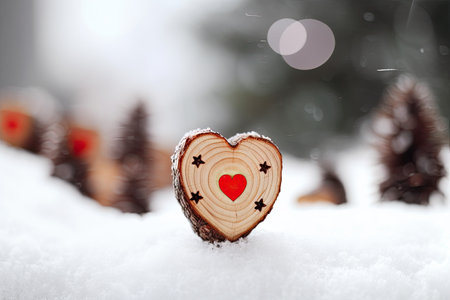 Nice heart symbolizing the love in the Christmas season. Generative AIの素材