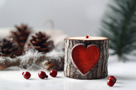 Nice heart symbolizing the love in the Christmas season. Generative AIの素材