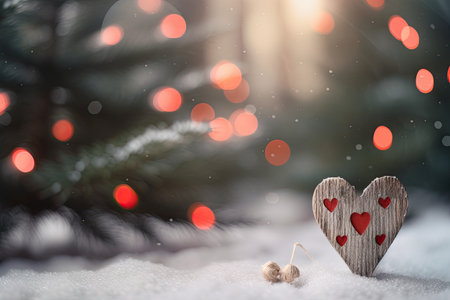 Nice heart symbolizing the love in the Christmas season. Generative AIの素材