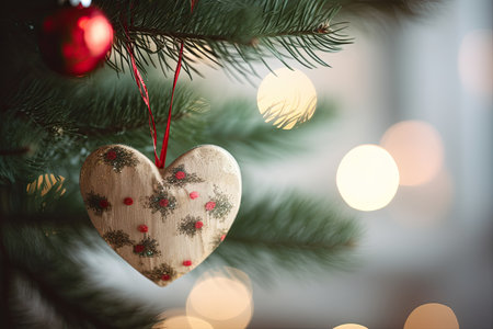 Nice heart symbolizing the love in the Christmas season. Generative AIの素材