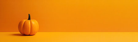 Seasonal background Wallpaper with copy-space. Pumpkin on Orange color. Generative AIの素材