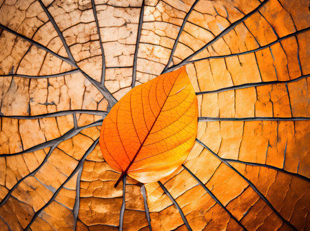 Natural autumn textures and colors. Brown leaves. Generative AIの素材