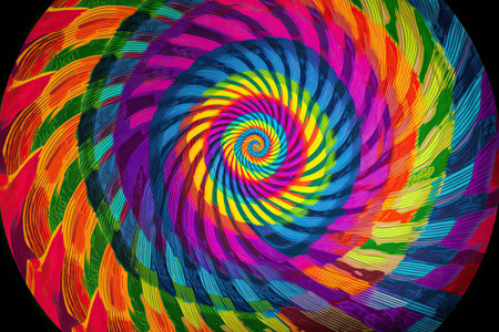 Spiral pattern background in the style of esoteric symbolism and vibrant colors by generative AIの素材