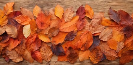 A lot of colorful leaves in the naturalistic tones. Generative AIの素材