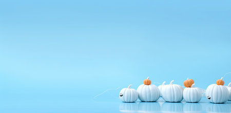 Blue composition for Halloween placard. Space for text. Generative AIの素材