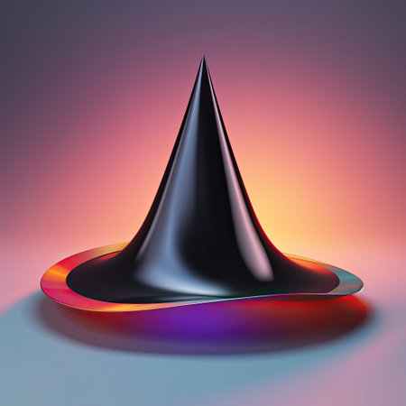 Illuminated witch hat on a dark background. Halloween icon. Generative AIの素材