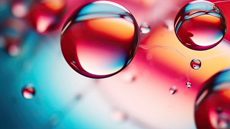 Beautiful image for wallpaper of some pretty colored bubbles by creative AIの素材